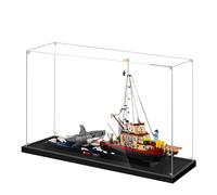 QIXINDGYH Acrylic Display Case for Lego 21350 Great White Shark Killer Whale Ship Building Set, Clear, Dust-Proof