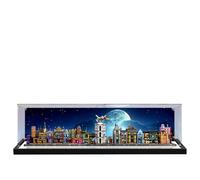 QIXINDGYH Acrylic Display Case for Lego 76444 Diagon Alley, Clear, Dust-Proof, Black Base