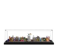 QIXINDGYH Acrylic Display Case for Lego 76444 Diagon Alley, Clear, Dust-Proof, Easy to Assemble, Transparent, Black Base