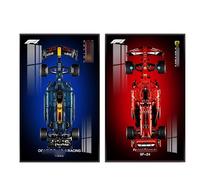 QIXINDGYH Display Wallboard for Lego 42207 Racing Car 42206 Racing Car - Wall Photo Frame, Display Stand, Wall Mount Frame for Racing Car Building Set, Wall Photo Frame - 80 x 50 CM (42206+42207)