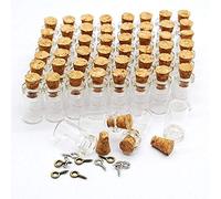 Qixivcom 60 Pcs 0.5ml Mini Small Bottles Vials Clear Glass Bottles Tiny Jars with Cork Stoppers Bottle Miniature Glass Bottle Gift DIY Decoration Empty Little Bottle Eye Screw for Arts Crafts Party