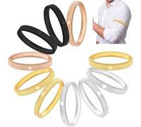 Qixkuric 10 Pcs Shirt Sleeve Holders, Vintage Sleeve Holders | Metal Material, Elastic Adjustable Arm Bands, Anti Slip for Bartenders Women Men Black Gold and Silver