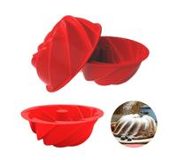 Qixuer 3 Pcs Silicone Fluted Cake Pans，Fluted Spiral Cake Mould Cake, Silicone Gugelhupf Baking Pan for Donut, Muffin, Cake, Cookie, Pudding Baking
