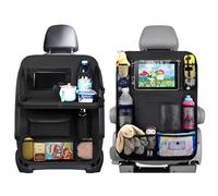 Qixuer Car Back Seat Organiser, Pack of 2 Backrest Protector Organiser, Includes 1 Piece with Foldable Table Shelf and 1 Regular Style with Many Bags, Car Storage Bag Children