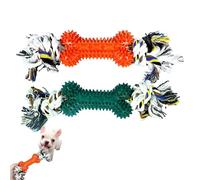 Qixuer Dog Toy, Pack of 2 Dog Toys, Indestructible Bone Shaped Chew Toy Dog with Convex Design for Small Puppies