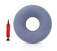 Qixuer Donut Cushion 1 Piece, Doughnut Pillow, Hemorrhoid Cushion, Inflatable Ring cushion, Grey (38cm Diameter with Pump)