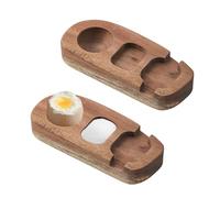 Qixuer Egg Cup Set, Egg Cup Wood, Premium Egg Holde 15.3 * 6.5 * 2.5cm