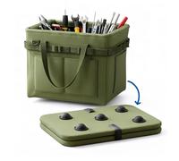 Qixuer Tool Bag, Open Mouth Tool Tote Bag, Tool Storage Organiser with Pockets, Tool Storage Bag for Tradesman, Electrician, Repairman,Plumbers 37*27*33cm