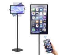 QIXZOCV 15.6 Inch Digital Signage Advertising Displays with Adjustable Stand, Capacitive Multi-Touch Screen Monitor with Camera Screen Mirroring CMS Cloud Management, LCD Interactive Kiosk, Android OS