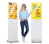 QIXZOCV 32 Inch Digital Signage Diplay Touchscreen Kiosk LCD Screen Indoor Floor Standing Advertising Display Poster Interactive Display Android System with Auto Media Player-White