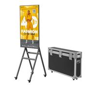 QIXZOCV MWE 43 Inch Mobile Digital Signage Display Kiosk with Flight Case, Portable Digital Poster with Screen Mirroring App Publishing, Advertising Display Kiosk, Android OS