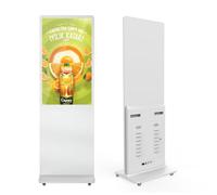 QIXZOCV MWE 54 Inch Digital Signage Displays, LCD Screen Advertising Kiosk with Custom Service, Indoor Floor Standing Commercial Totem, Android System Vertical Poster with Auto Media Player-White