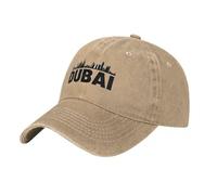 QIYAEUA Baseball hat Dubai City Illustation Washed Baseball Cap Art Print Stylish Hip Hop Hats Summer Men Adult Outdoor Sun Sun-Proof Baseball Caps