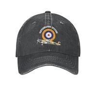 QIYAEUA Fashion Cotton Spitfire Baseball Cap Adjustable Unisex RAF Warbird Military WW2 Aircraft Plane Dad Hat Spring