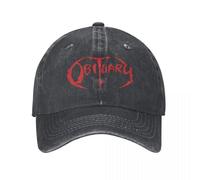 QIYAEUA Unisex American Music Baseball Vintage Distressed Denim Obituary Sun Cap Unisex Outdoor Workouts Caps Hat