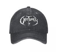 QIYAEUA Unisex Band American Logo Baseball Vintage Distressed Washed Obituary Headwear Unisex Outdoor Workouts Hats Cap
