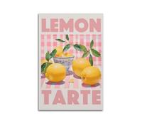 qiyan Retro Fruit Poster Pink Lemon Poster Decorative Painting Canvas Wall Posters And Art Picture Print Modern Family Bedroom Decor Posters 12x18inch(30x45cm)