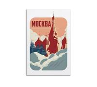 qiyan Vintage Travel Poster Moscow, Russia Poster Decorative Painting Canvas Wall Posters And Art Picture Print Modern Family Bedroom Decor Posters 12x18inch(30x45cm)