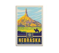 qiyan Vintage Travel Posters Nebraska State Pride Poster Decorative Painting Canvas Wall Posters And Art Picture Print Modern Family Bedroom Decor Posters 16x24inch(40x60cm)