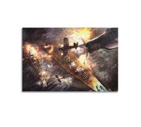 qiyan Vintage WWII Battleship Poster Japanese Navy Warship Poster Decorative Painting Canvas Wall Posters And Art Picture Print Modern Family Bedroom Decor Posters 12x18inch(30x45cm)