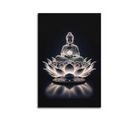 qiyan Wisdom Bodhisattva Poster Black And White Buddha Poster Decorative Painting Canvas Wall Posters And Art Picture Print Modern Family Bedroom Decor Posters 12x18inch(30x45cm)