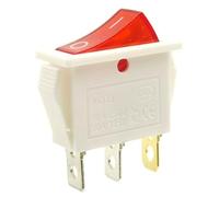 QIYANGBRO 5pcs KCD3 White Shell AC110V/120V Rocker Switch Red Light Illuminated Snap-in Toggle Switch Power SPST ON-Off Switch 3 Pin, Use for Household Appliances Industrial Equipment (KCD3-101W)