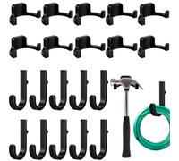 Qiyaz 30 Pcs Storage Shed Tool Hooks Tool Hanger Compatible with Suncast Shed Accessories for Hanging Storage Shelves Organizer Accessories Parts Replacement Screws Brackets (Black,J Shape/u Shape)