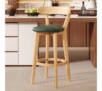 Qiydia Counter Height Bar Stools, Faux Leather Upholstered Barstools Armless Bar Chair with Solid Wood Legs for Kitchen Island Home Cafe Restaurant, Easy Assembly(81cm/32, Green A + Natural)