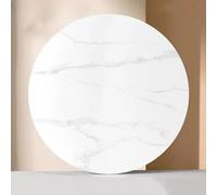 Qiydia Round Lazy Susan Dining Table, 360° Rotation Turntable Marble Sintered Stone Texture Serving Tray, Food Server Party Centerpieces for Kitchen, Restaurant(90cm/35, B)
