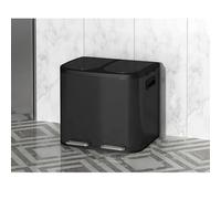 Qiydia Stainless Steel Trash Can, Compartments Garbage Can with Foot Pedal & Soft-close Lid, Sorting Bin with Removable Inner Buckets for Kitchen, Office and Commercial Use(10+10L, A)