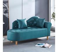 Qiydia Tufted Upholstered Chaise Lounger, Tech Fabric Lounge Chair Modern Sofa Recliner Couch Chair with Armrest & Backrest, Single Couch for Living Room, Bedroom(47", Blue - Left)