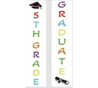 qiyeyeye 5th Grade Graduation Sash Unisex 5th Grade Graduation Stole for Graduate Bulk White Printed Grad Sash 2026 with Colorful Word Class of 2026 Graduates Accessories Gift Graduations Supplies