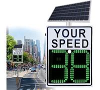 QIYFOZ 20"x27"/24"x35" Road Signs Radar Speed Signs Solar Powered Radar Feedback Sign, LED Speed Limit Radars Display with Snowflake Lights, Solar-Traffic Feedback Warning Board