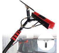 QIYFOZ 24FT Telescopic Water Fed Brush, Extendable Window Cleaning Pole & Squeegee Kit, Long Reach Cleaning Tool for Windows & Solar Panels (3.6-11m)