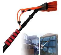 QIYFOZ 24FT Telescopic Window Cleaning Pole with Water Fed Brush - Extendable Cleaner for Conservatory Roofs, Solar Panels, and Photovoltaic Systems - Complete Window Cleaner Ki