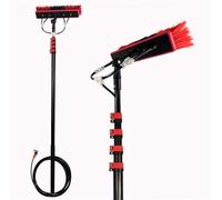 QIYFOZ 24Ft Water Fed Pole Cleaning Brush Kit for Windows, Solar Panels & Conservatory Roofs - Extendable Telescopic Cleaner Tool for Effective Glass Washing