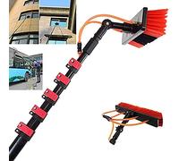 QIYFOZ 24FT Water Fed Telescopic Brush Pole Kit - 3.6-11M Window & Solar Panel Cleaning System for Trucks - Efficient Window Cleaning Tool with Extended Reach