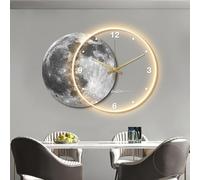 QIYFOZ 3D Moon LED Wall Lamp - Modern Art Deco Wall Clock and Sculpture for Home Decor, Traditional Chinese Design