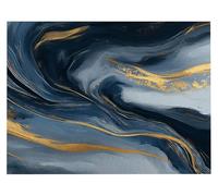 QIYFOZ Abstract Painting Marble Carpet Large Rug for Girls Bedroom 3D Printed Blue Decorative Floor Mat for Kids Room Flannel 47x71 inches Area Rug for Living Room