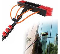 QIYFOZ Adjustable 24FT Water Fed Pole Kit - 3.6-11M Window Cleaning System with Brush Head for Solar Panels, Caravans & Outdoor Use - Ultimate Cleaning Tool for Hard-to-Reach Ar
