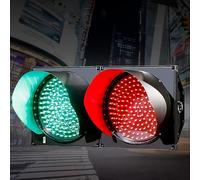 QIYFOZ Adjustable Outdoor Traffic Light Set, LED Stop and Go Indicator with Red, Yellow, Green Lights, Industrial Traffic Control Signal, Type 400-2, Timer Function
