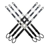 QIYFOZ Adjustable Traffic Cone Bar 5.2-9.8 ft - 6 Pcs Reflective Safety Poles with Engineer Grade Black & White Tape for Effective Traffic Control and Management
