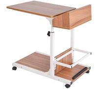 QIYFOZ Bed Desk Over, Overbed Table with Wheels Adjustable Height Small, Mobile Laptop Bedside Table, Living Room Sofa Side Table, Mobile Trolley Table for Bedroom, Hospital, Li