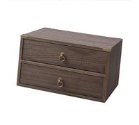 QIYFOZ Desktop Storage Box With Drawers - Desktop File Cabinet Organizers, Wooden Storage Unit, Multi-Drawer Storage Box, Desktop Filing Cabinet, A4 File/Jewellery/CD Storage