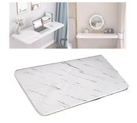 QIYFOZ Folding Wall Desk Space Saving Murphy Table Collapsible Workbench for Office Bedroom & Kitchen 90x30cm/36x12in White Stripes Easy Mounting