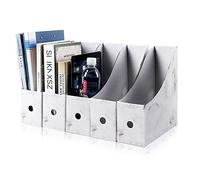 QIYFOZ Funds Magazine racks, 5 levels Kraft Storage Box From Paper, A4 Document Holder Organizer Tray Paper From To The Office At Home DIY Container In Paper,White