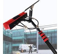 QIYFOZ High-Strength Window Cleaning Kit 24FT/7.2M - Retractable Brush & Pole for High-Altitude Cleaning, Ideal for Windows & Solar Panels, Efficient Water Fed System