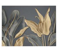 QIYFOZ Luxurious Leaf and Floral Design Gray Area Rug for Living Room or Bedroom Modern Soft Short Pile Rug Washable up to 30 Degrees Non Slip Underside Rectangular 120 x 180 cm