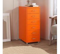 QIYFOZ Mobile Lockable Metal Filing Cabinet on Wheels Vertical Storage Drawer Rolling Printer Stand Under Desk Officefor Convenient Storage Solutions