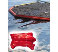 QIYFOZ Portable Marine Oil Containment Boom with Airbags - 10m (33ft) Water Surface Garbage Floating Barrier, Easy to Install PVC Spill Control Solution